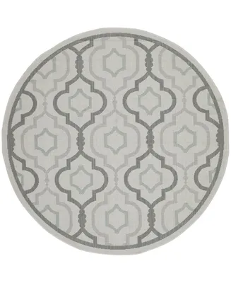 Safavieh Courtyard CY7938 Light Gray and Anthracite 7'10" x 7'10" Sisal Weave Round Outdoor Area Rug