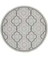 Safavieh Courtyard CY7938 Light Gray and Anthracite 7'10" x 7'10" Sisal Weave Round Outdoor Area Rug