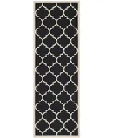 Safavieh Courtyard CY6914 Black and Beige 2'3" x 12' Sisal Weave Runner Outdoor Area Rug