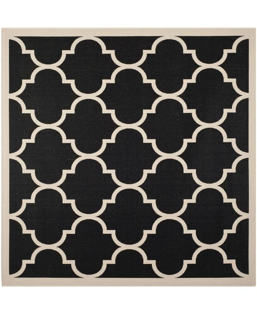 Safavieh Courtyard CY6914 Black and Beige 4' x 4' Sisal Weave Square Outdoor Area Rug