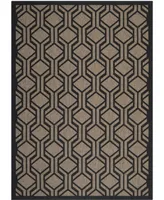 Safavieh Courtyard CY6114 Brown and Black 6'7" x 9'6" Sisal Weave Outdoor Area Rug