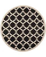 Safavieh Courtyard CY6913 Black and Beige 4' x 4' Sisal Weave Round Outdoor Area Rug