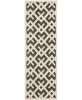 Safavieh Courtyard CY6915 Black and Beige 2'3" x 12' Sisal Weave Runner Outdoor Area Rug