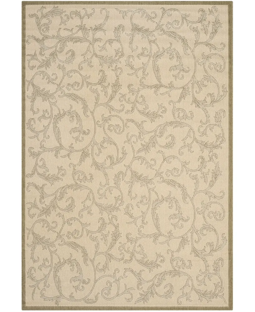 Safavieh Courtyard CY2653 Natural and Olive 5'3" x 7'7" Outdoor Area Rug