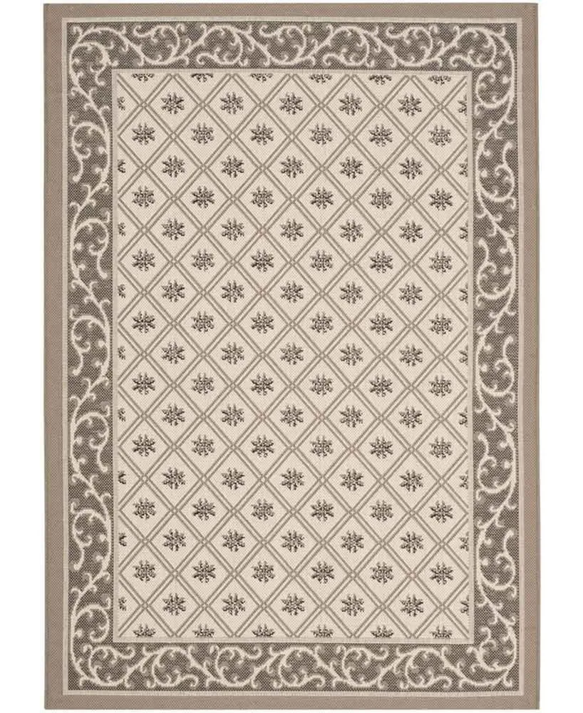 Safavieh Courtyard CY7427 Beige and Dark Beige 5'3" x 7'7" Sisal Weave Outdoor Area Rug