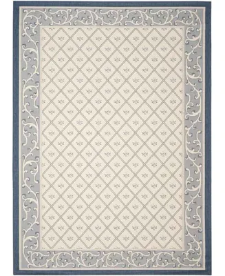 Safavieh Courtyard CY7427 Beige and Navy 9' x 12' Sisal Weave Outdoor Area Rug