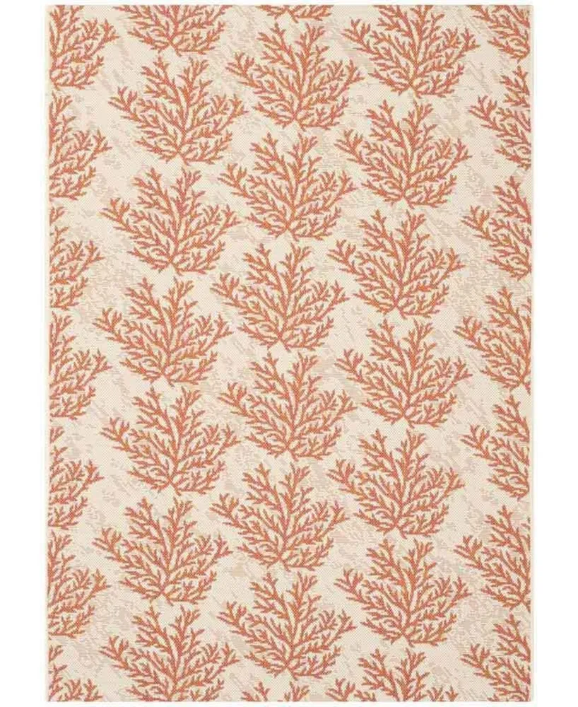 Safavieh Courtyard CY6210 Beige and Terracotta 6'7" x 9'6" Sisal Weave Outdoor Area Rug