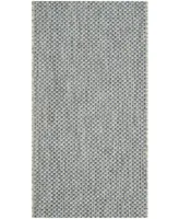 Safavieh Courtyard CY8521 Gray and Navy 2'7" x 5' Outdoor Area Rug