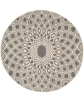 Safavieh Courtyard CY6616 Anthracite and Beige 6'7" x 6'7" Sisal Weave Round Outdoor Area Rug