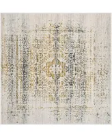 Safavieh Evoke EVK232 Ivory and Blue 6'7" x 6'7" Square Area Rug