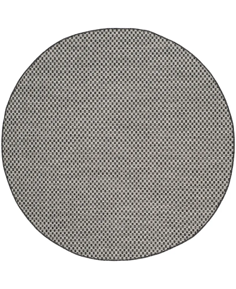 Safavieh Courtyard CY8653 Light and Light Gray 6'7" x 6'7" Sisal Weave Round Outdoor Area Rug