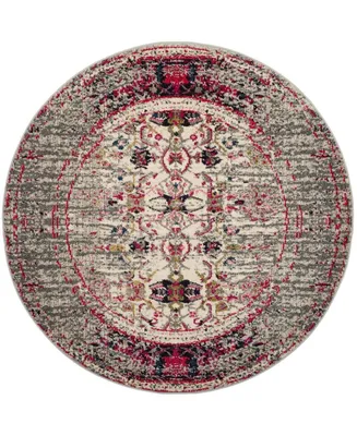 Safavieh Monaco MNC209 Gray and Ivory 9' x 9' Round Area Rug