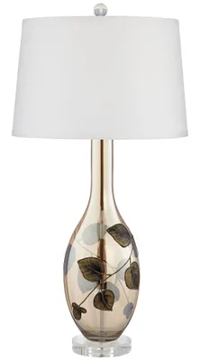 Pacific Coast Flower Pattern Glass Table Lamp