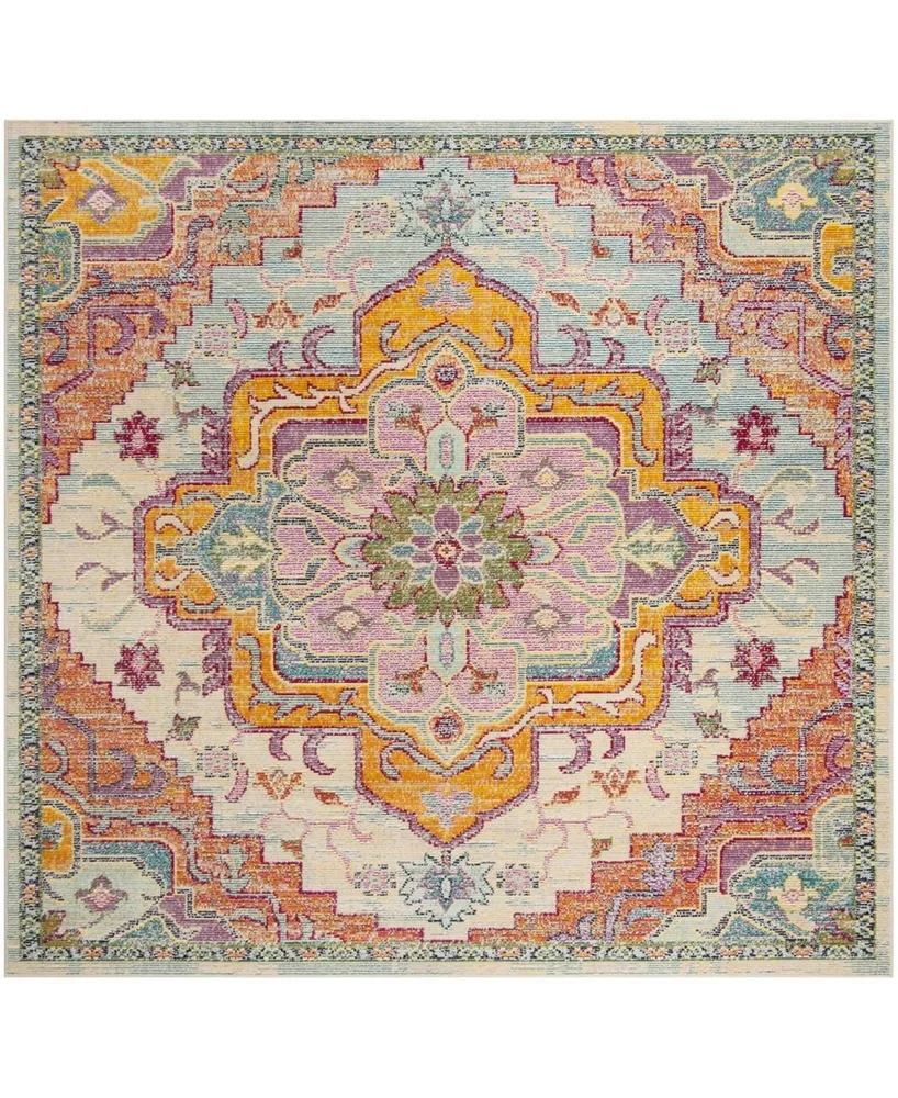 Safavieh Crystal CRS501 Light Blue and Fuchsia 7' x 7' Square Area Rug