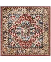 Safavieh Bijar BIJ605 Red and Royal 6'7" x 6'7" Square Area Rug