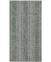 Safavieh Courtyard CY8736 Light Gray and Teal 2'7" x 5' Sisal Weave Outdoor Area Rug