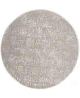 Safavieh Meadow MDW319 Ivory and Gray 6'7" x 6'7" Round Area Rug