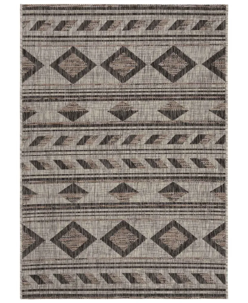 Safavieh Courtyard CY8529 Gray and Black 6'7" x 9'6" Outdoor Area Rug