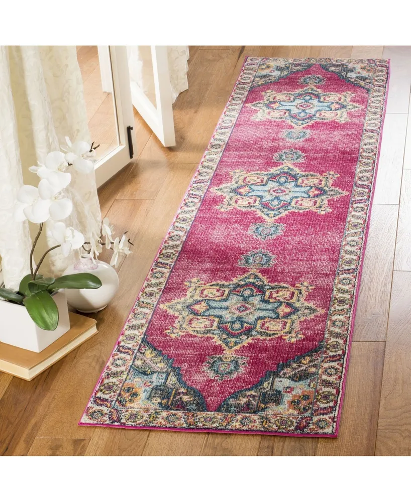 Safavieh Merlot MER108 Fuchsia and Multi 2' x 8' Runner Area Rug