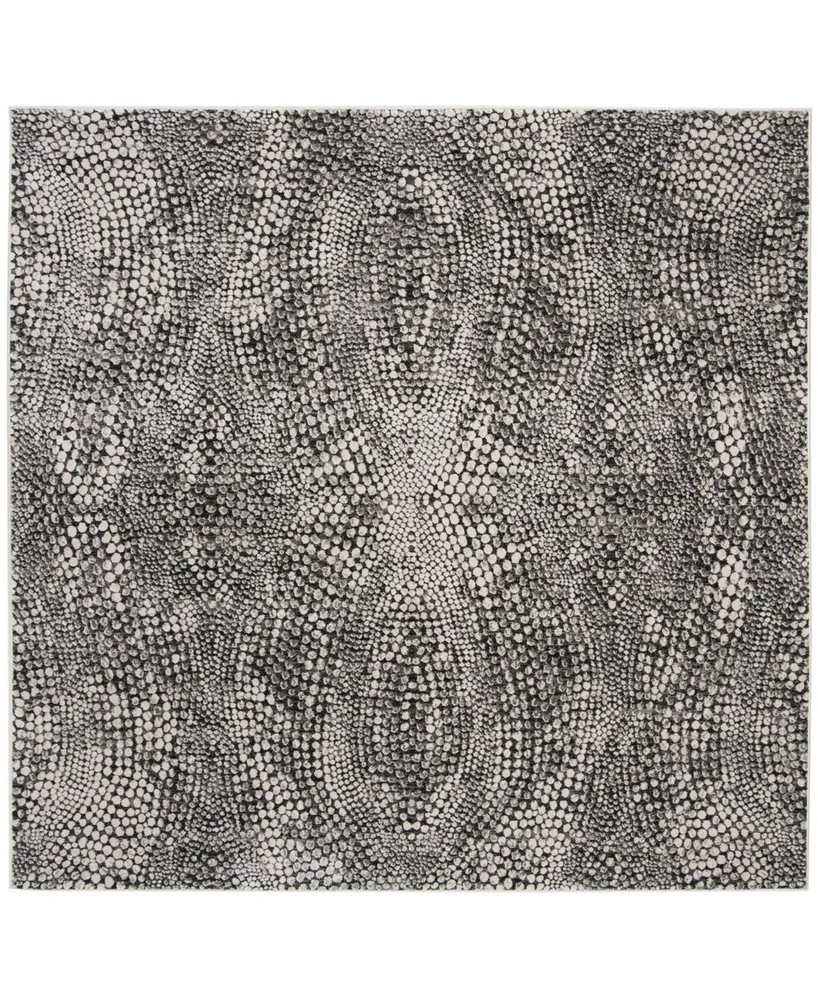 Safavieh Lurex LUR185 Black and Light Gray 6'7" x 6'7" Square Area Rug