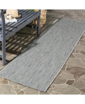 Safavieh Courtyard CY8521 Grey and Navy 2'3" x 10' Sisal Weave Runner Outdoor Area Rug