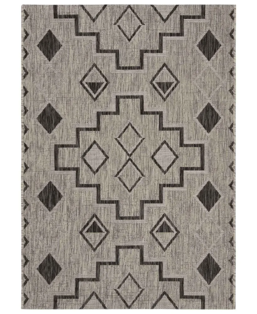 Safavieh Courtyard CY8533 Gray and Black 2' x 3'7" Sisal Weave Outdoor Area Rug