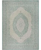 Safavieh Courtyard CY8751 Light Gray and Aqua 9' x 12' Sisal Weave Outdoor Area Rug