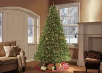 Puleo International ft. Pre-Lit Franklin Fir Artificial Christmas Tree Clear Ul listed Lights