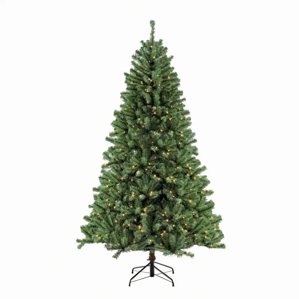 Puleo 7.5FT Pre-Lit Nebraska Fir Artificial Christmas Tree