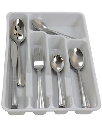 Basic Living Aston 45 Piece Flatware Set with Plastic Tray - Silver