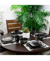 Elama Savannah 16 Piece Stoneware Dinnerware Set