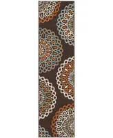 Safavieh Veranda VER092 Chocolate and Terracotta 2'3" x 8' Runner Outdoor Area Rug