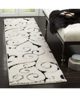 Safavieh Florida Shag SG455 Ivory and Black 2'3" x 8' Runner Area Rug