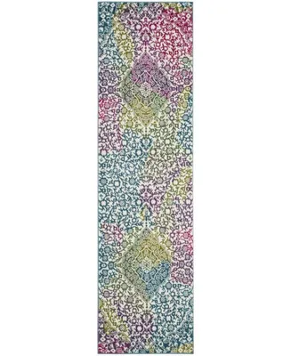 Safavieh Watercolor WTC672 Ivory and Fuchsia 2'2" x 6' Runner Area Rug