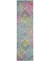 Safavieh Watercolor WTC672 Ivory and Fuchsia 2'2" x 6' Runner Area Rug