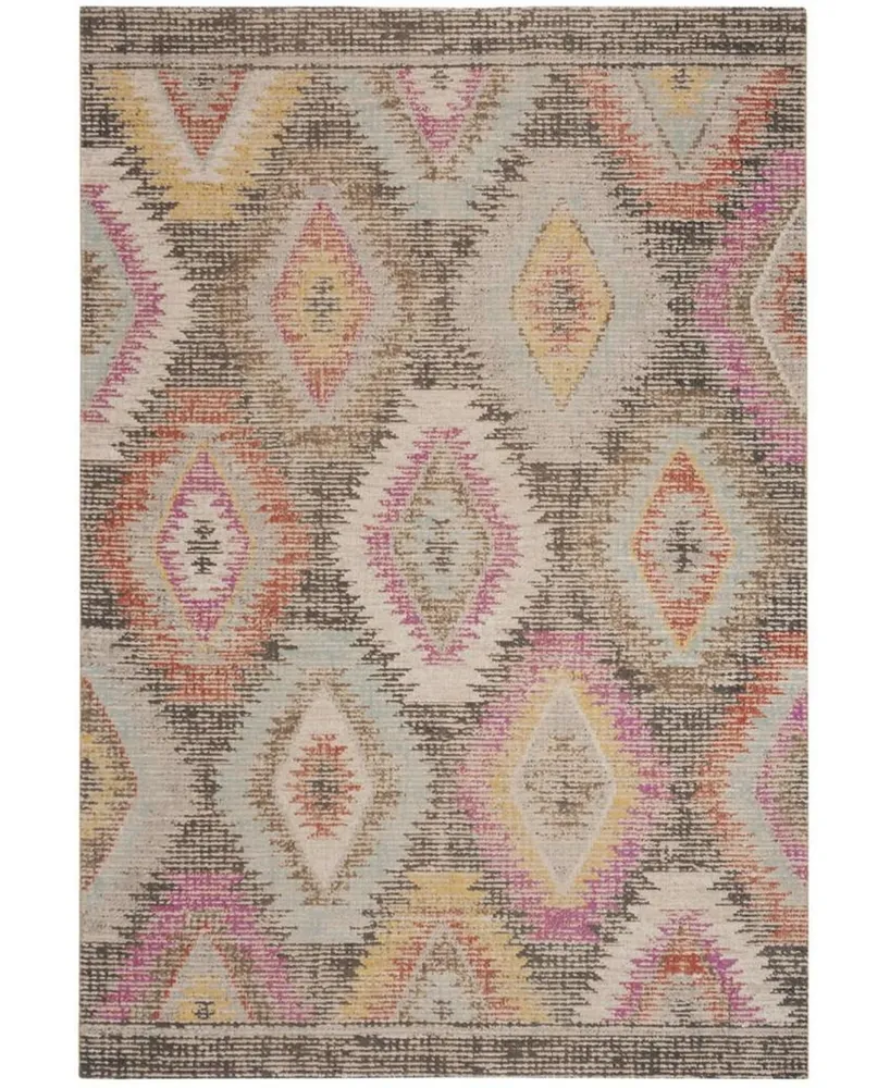 Safavieh Montage MTG212 Gray and Multi 4' x 6' Outdoor Area Rug