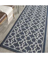 Safavieh Courtyard CY6071 Navy and Beige 2'7" x 8'2" Sisal Weave Runner Outdoor Area Rug