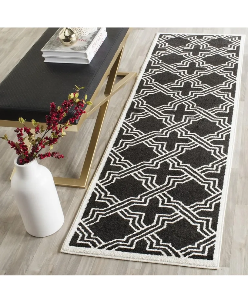 Safavieh Amherst AMT413 Anthracite and Ivory 2'3" x 7' Runner Area Rug