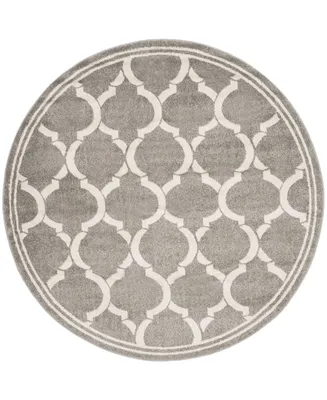 Safavieh Amherst AMT415 Dark Gray and Beige 7' x 7' Round Area Rug