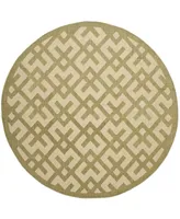 Safavieh Courtyard CY6915 and Beige 6'7" x 6'7" Sisal Weave Round Outdoor Area Rug