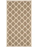 Safavieh Courtyard CY6903 Brown and Bone 2'7" x 5' Outdoor Area Rug