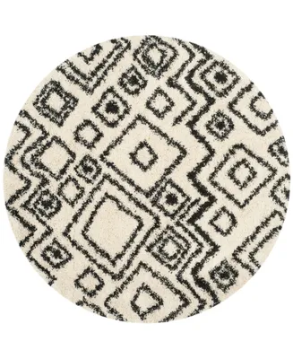 Safavieh Belize SGB488 Ivory and Charcoal 6'7" x 6'7" Round Area Rug