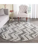 Safavieh Adirondack 121 Silver and Charcoal 6' x 6' Round Area Rug