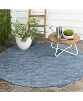 Safavieh Courtyard CY8520 Navy 6'7" x 6'7" Round Outdoor Area Rug