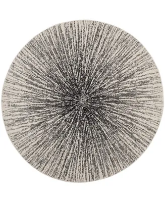 Safavieh Evoke EVK228 Black and Ivory 6'7" x 6'7" Round Area Rug