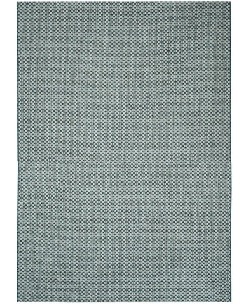 Safavieh Courtyard CY8653 Turquoise and Light Gray 5'3" x 7'7" Sisal Weave Outdoor Area Rug