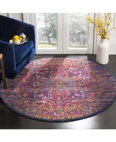 Safavieh Evoke EVK275 and Fuchsia 5'1" x 5'1" Round Area Rug