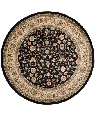 Safavieh Lyndhurst LNH316 Black and Ivory 8' x 8' Round Area Rug