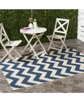 Safavieh Courtyard CY6244 Navy and Beige 5'3" x 7'7" Sisal Weave Outdoor Area Rug