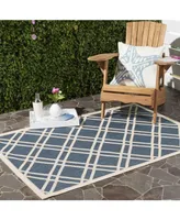 Safavieh Courtyard CY6923 Navy and Beige 4' x 5'7" Sisal Weave Outdoor Area Rug